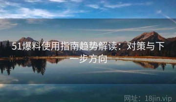 51爆料使用指南趋势解读：对策与下一步方向