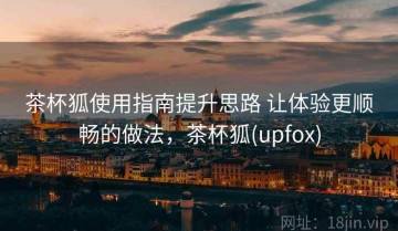 茶杯狐使用指南提升思路 让体验更顺畅的做法，茶杯狐(upfox)