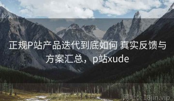 正规P站产品迭代到底如何 真实反馈与方案汇总，p站xude