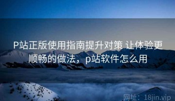 P站正版使用指南提升对策 让体验更顺畅的做法，p站软件怎么用