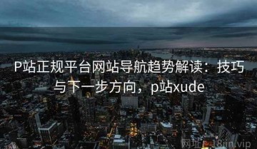 P站正规平台网站导航趋势解读：技巧与下一步方向，p站xude