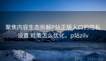 聚焦内容生态拆解P站正版入口的隐私设置 对策怎么优化，p站zilv