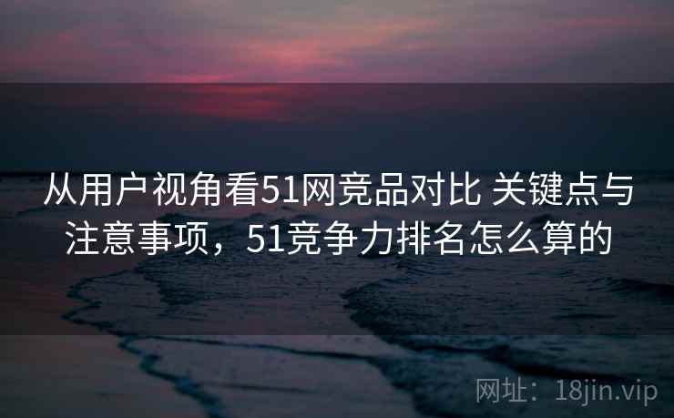 从用户视角看51网竞品对比 关键点与注意事项，51竞争力排名怎么算的