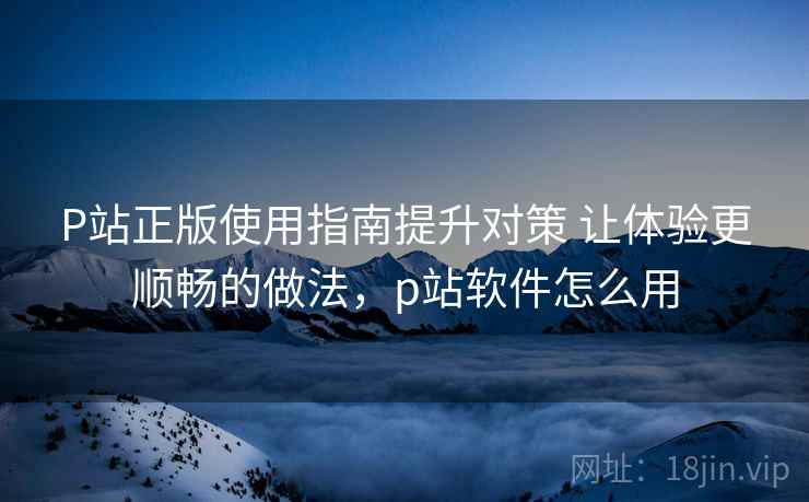 P站正版使用指南提升对策 让体验更顺畅的做法，p站软件怎么用