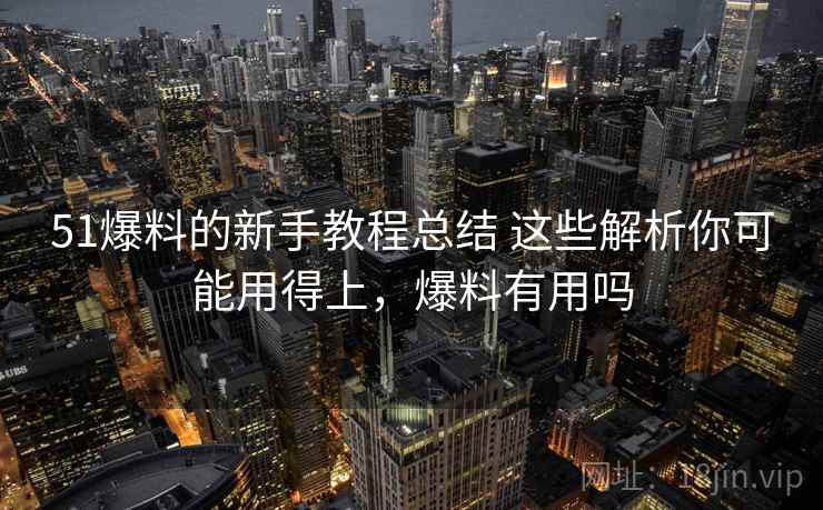51爆料的新手教程总结 这些解析你可能用得上，爆料有用吗
