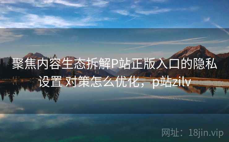 聚焦内容生态拆解P站正版入口的隐私设置 对策怎么优化，p站zilv