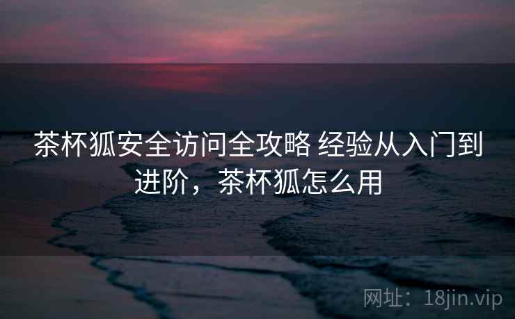 茶杯狐安全访问全攻略 经验从入门到进阶，茶杯狐怎么用